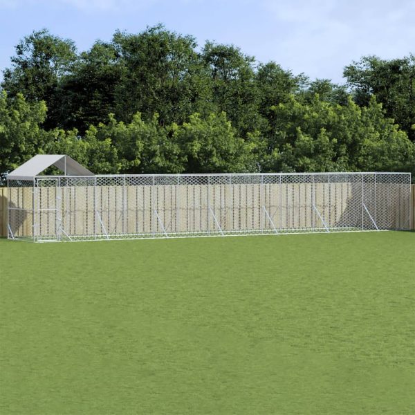 Chenil extérieur pour chien en acier galvanisé avec toit pour jardin 14x2x2,5 m – ComfortXL Outdoor Living Chenil extérieur pour chien en acier galvanisé avec toit pour jardin 14x2x2,5 m – ComfortXL Outdoor Living