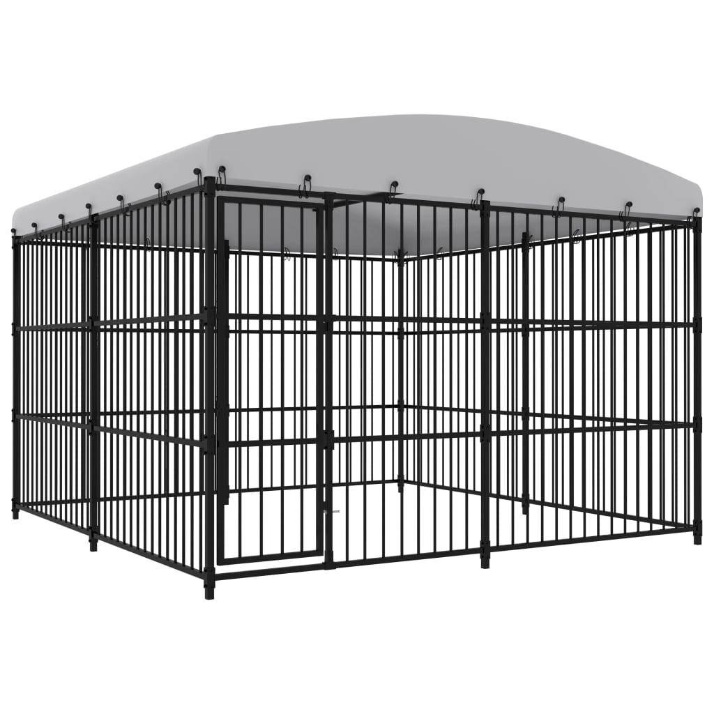 Chenil extérieur cage enclos parc animaux chien extérieur avec toit 300 x 300 x 210 cm