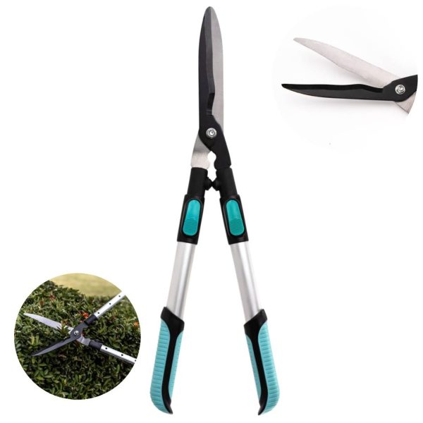 Cisaille à haie lame ondulée – Manche télescopique – Précision de coupe – Confort d’utilisation | 62-80 x 19-25 x 3 cm | Vert et noir | TRENDYFLAIR