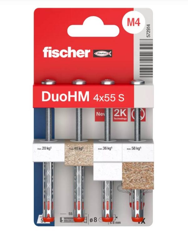 Chevilles métallique pour corps creux DuoHM 4X55 embout TX – FISHER – 572914 Chevilles métallique pour corps creux DuoHM 4X55 embout TX – FISHER – 572914