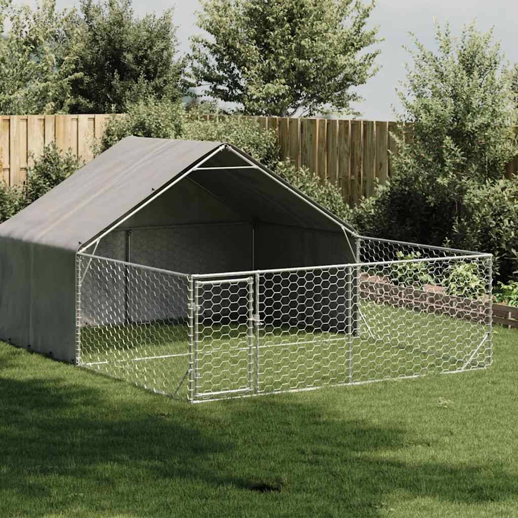 Chenil extérieur pour chien en acier galvanisé avec abri 5x3x1,9 m – ComfortXL Pet Living