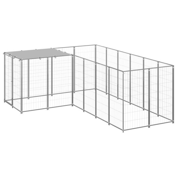 Chenil Argenté 4,84 m² Acier vidaXL 3082218