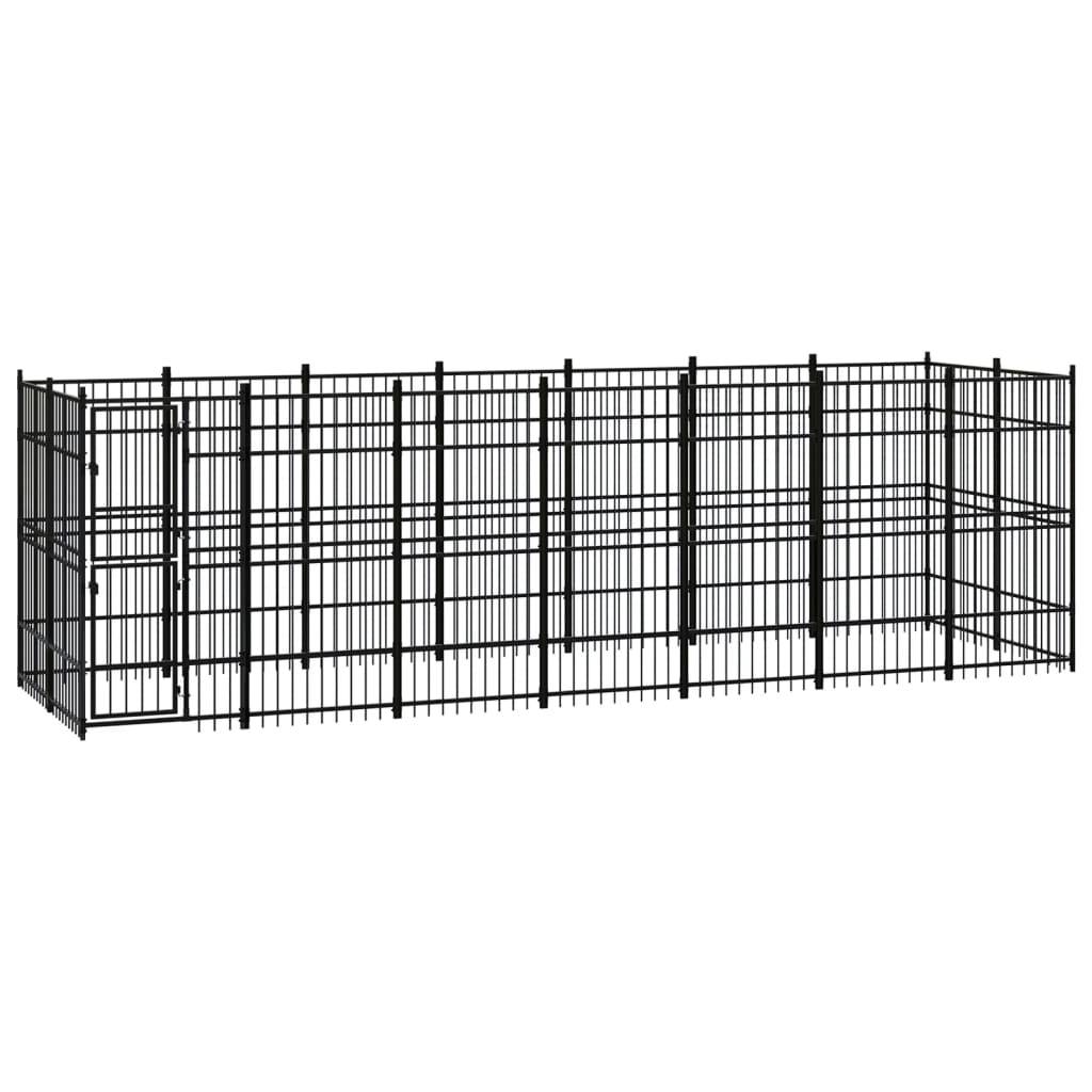 Chenil d'extérieur pour chiens Acier 12,9 m² vidaXL 3097961