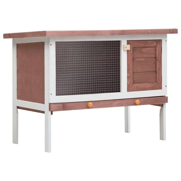 Clapier à lapin extérieur en bois 1 niveau pour jardin Marron 90cm – ComfortXL Outdoor Living Clapier à lapin extérieur en bois 1 niveau pour jardin Marron 90cm – ComfortXL Outdoor Living