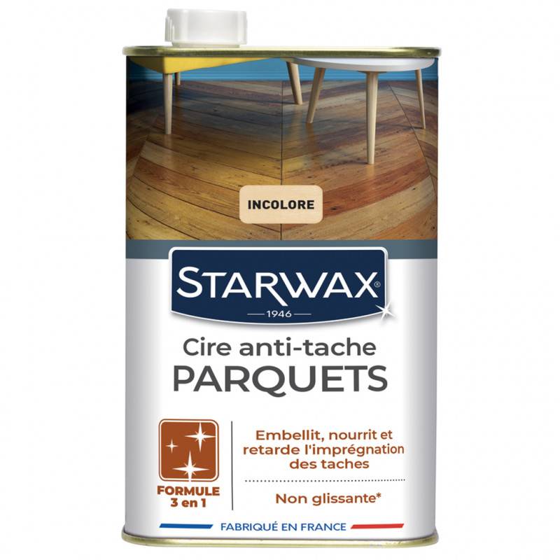 Cire Starlon anti-tache pour parquets cirés 1L (différentes teintes) STARWAX - Ton / Contenance: Bois Foncés / 1 L