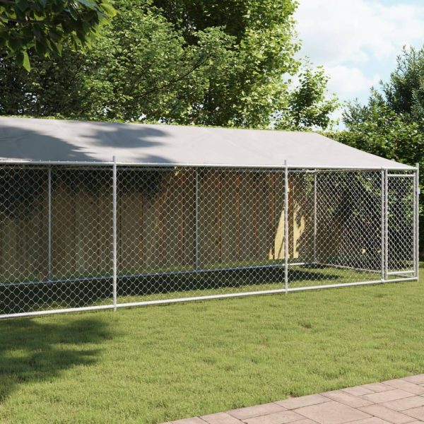 Chenil Extérieur pour Chien Acier Galvanisé avec Toit et Porte 8x2x2m – ComfortXL Outdoor Living Chenil Extérieur pour Chien Acier Galvanisé avec Toit et Porte 8x2x2m – ComfortXL Outdoor Living