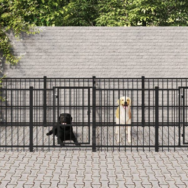 Chenil d’extérieur pour chiens Acier 18,77 m² vidaXL 3124667 Chenil d’extérieur pour chiens Acier 18,77 m² vidaXL 3124667