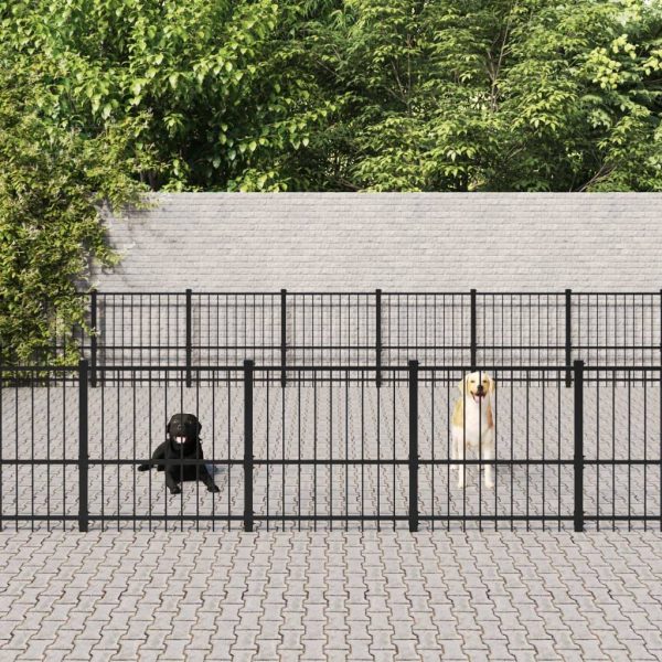 Chenil d’extérieur pour chiens Acier 59,28 m² vidaXL 3124652