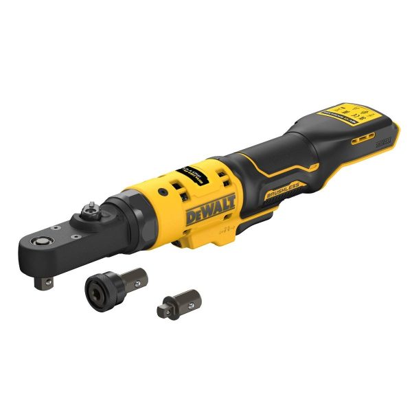 Clé à cliquet DEWALT XR 12V Brushless – Têtes interchangeables 1/4′, 3/8′ et porte-embout hexagonal 1/4′ – DCF500N-XJ Clé à cliquet DEWALT XR 12V Brushless – Têtes interchangeables 1/4′, 3/8′ et porte-embout hexagonal 1/4′ – DCF500N-XJ