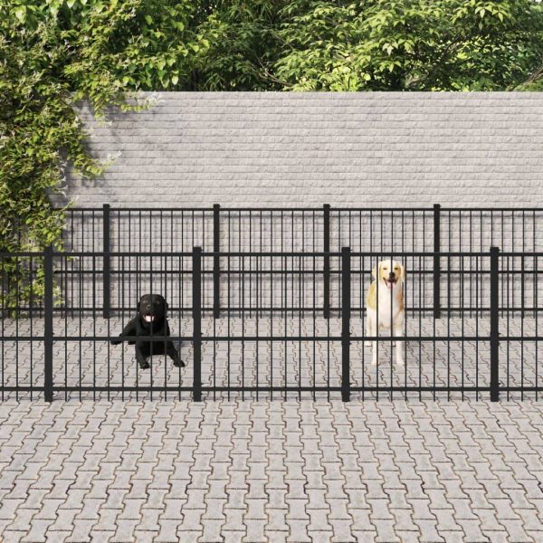 Chenil d’extérieur pour chiens Acier 14,11 m² vidaXL 3124618 Chenil d’extérieur pour chiens Acier 14,11 m² vidaXL 3124618