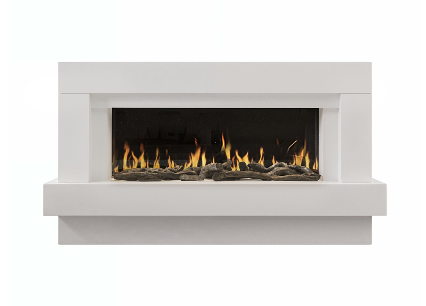 Cheminée électrique design à poser Linéa 121 cm - Effet flammes LEDs - WIFI - Mode economie d'energie- Chauffage