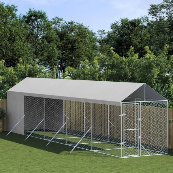 Chenil Extérieur Acier Galvanisé avec Toit et Parois Jardin 2x10x2,5 m – ComfortXL Outdoor Living Chenil Extérieur Acier Galvanisé avec Toit et Parois Jardin 2x10x2,5 m – ComfortXL Outdoor Living
