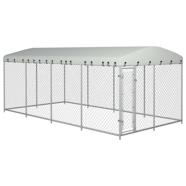 Chenil extérieur cage enclos parc animaux chien extérieur avec toit pour chiens 8 x 4 x 2 m Chenil extérieur cage enclos parc animaux chien extérieur avec toit pour chiens 8 x 4 x 2 m