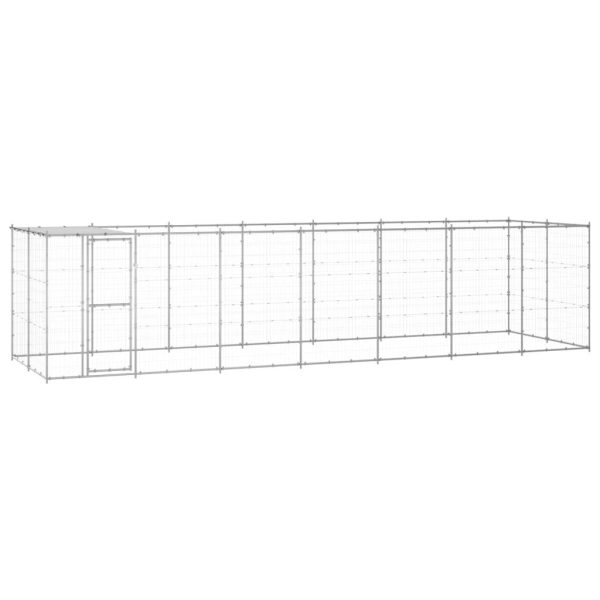 Chenil extérieur Acier galvanisé avec Toit pour Chien 16,94 m² Argenté – ComfortXL Outdoor Living Chenil extérieur Acier galvanisé avec Toit pour Chien 16,94 m² Argenté – ComfortXL Outdoor Living