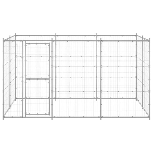 Chenil d’extérieur – Cage d’extérieur – Chenil de jardin Acier galvanisé 7,26 m²