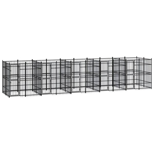 Chenil d’extérieur pour chiens Acier 18,43 m² vidaXL 3098013 Chenil d’extérieur pour chiens Acier 18,43 m² vidaXL 3098013