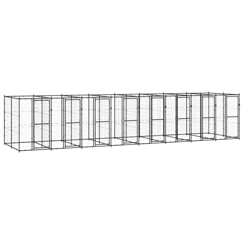 Chenil extérieur cage enclos parc animaux chien extérieur acier 19,36 m²