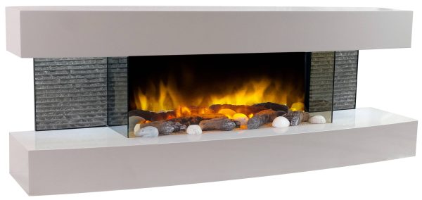 Cheminée électrique Murale Lounge Blanche 120 cm Effet Flammes LED Chemin’Arte Cheminée électrique Murale Lounge Blanche 120 cm Effet Flammes LED Chemin’Arte
