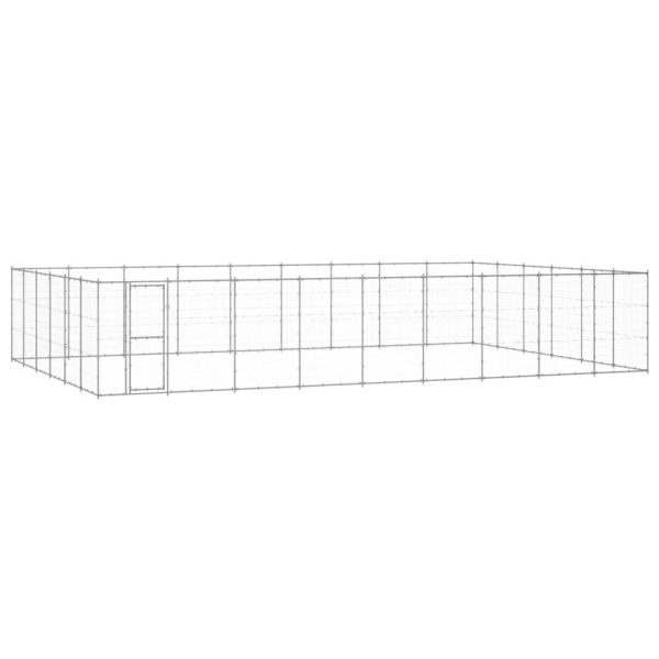 Chenil extérieur cage enclos parc animaux chien extérieur acier galvanisé 65,34 m²