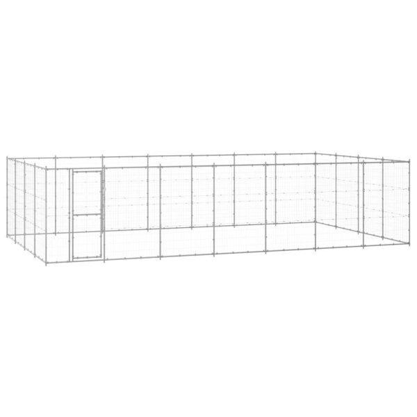 Chenil extérieur cage enclos parc animaux chien extérieur acier galvanisé 33,88 m²