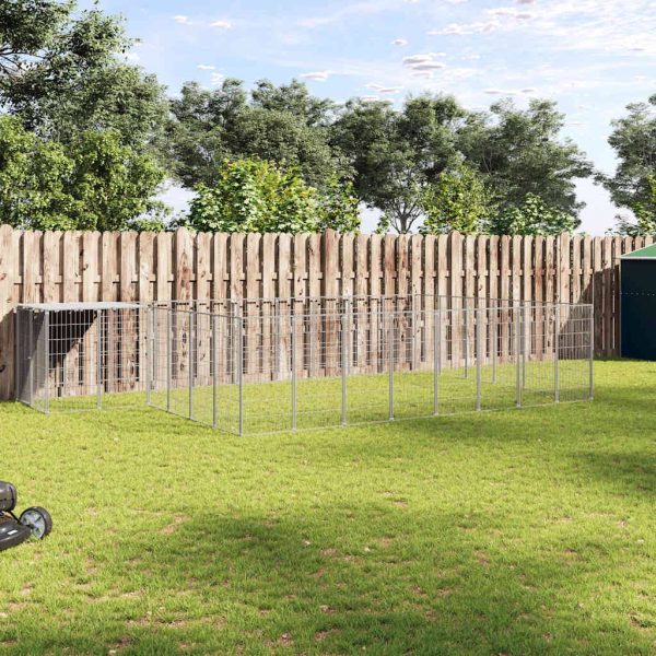 Chenil Argenté 15,73 m² Acier vidaXL 3082221 Chenil Argenté 15,73 m² Acier vidaXL 3082221
