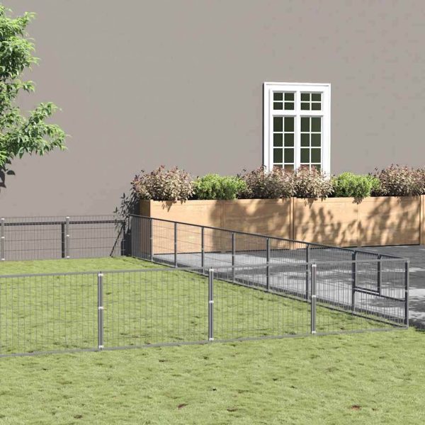 Chenil Argenté 80 m² Acier vidaXL 3082192