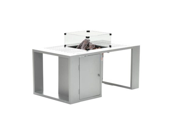 Cheminée d’ambiance Sines – blanc mat – aluminium – 130×70 cm Cheminée d’ambiance Sines – blanc mat – aluminium – 130×70 cm