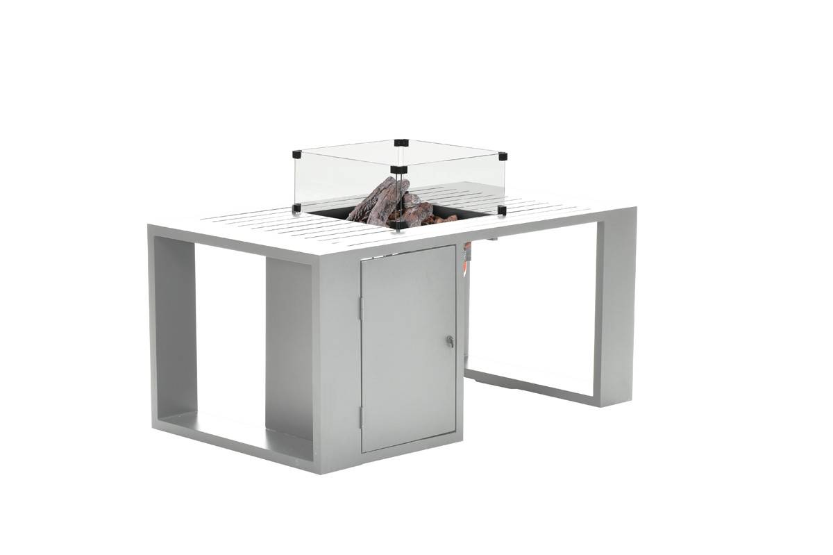 Cheminée d'ambiance Sines - blanc mat - aluminium - 130x70 cm