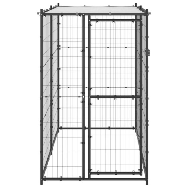 Chenil d’extérieur – Cage d’extérieur – Chenil de jardin pour chiens Acier avec toit 110x220x180 cm