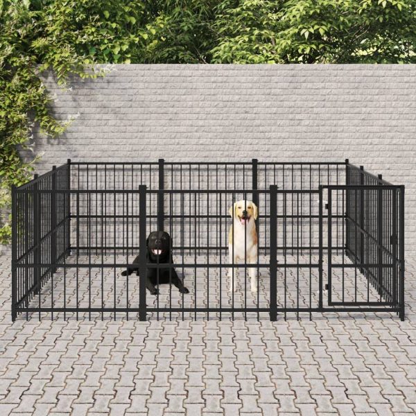 Chenil d’extérieur pour chiens Acier 8,47 m² vidaXL 3124616 Chenil d’extérieur pour chiens Acier 8,47 m² vidaXL 3124616