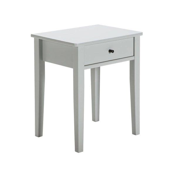 Chevet 1 Tiroir MDF et Pin Coloris Gris Clair – COLINA Chevet 1 Tiroir MDF et Pin Coloris Gris Clair – COLINA