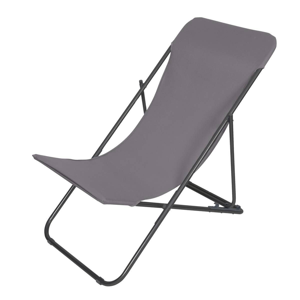 Chilienne pliable "Sétubal" en acier gris Hespéride