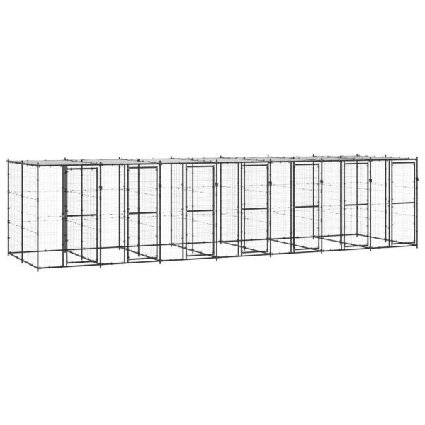 Chenil extérieur cage enclos parc animaux chien extérieur acier avec toit 16,94 m² Chenil extérieur cage enclos parc animaux chien extérieur acier avec toit 16,94 m²