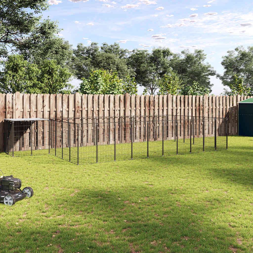 Chenil Noir 19,36 m² Acier vidaXL 3082215