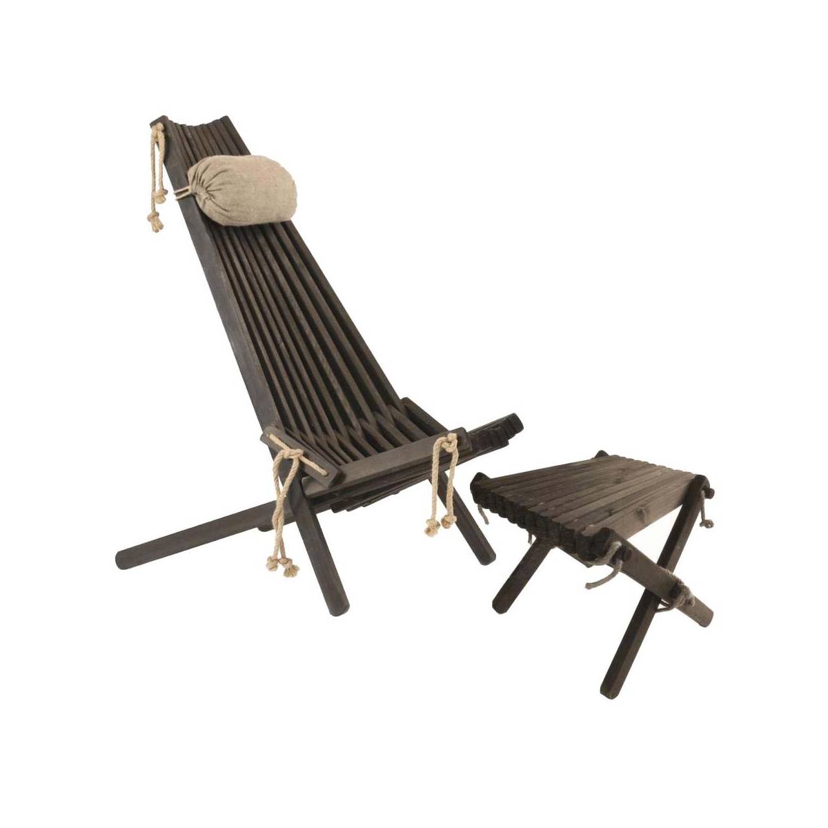 Chilienne scandinave avec repose-pieds Pin Noir