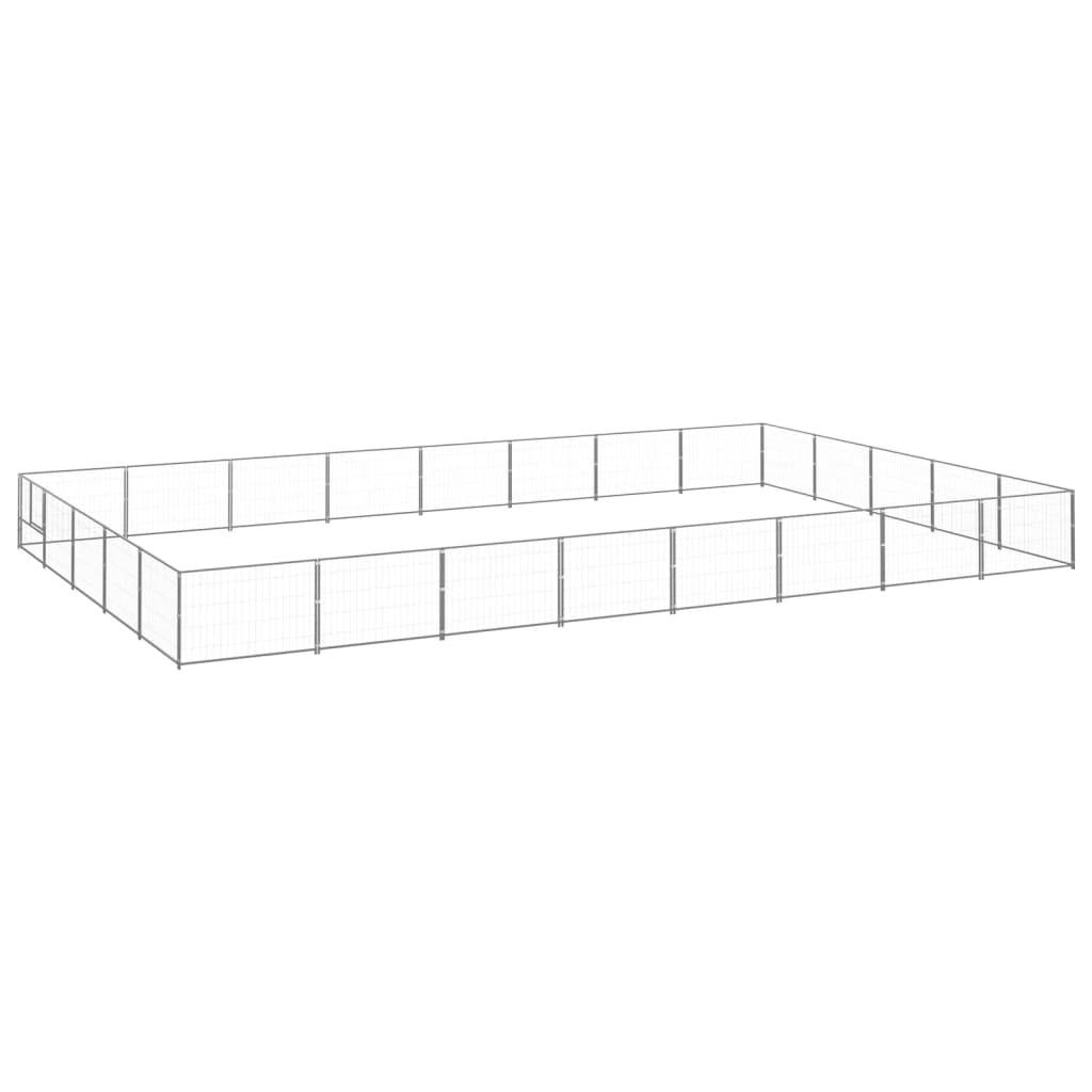 Chenil Argenté 40 m² Acier vidaXL 3082166