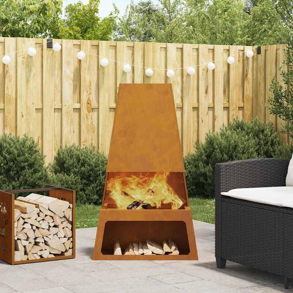 Cheminée mexicaine design 100cm en acier pour jardin Noir – ComfortXL Outdoor Living