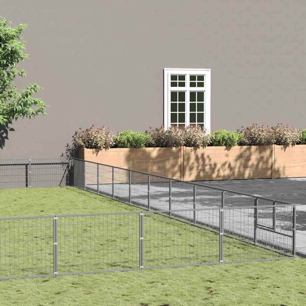 Chenil Argenté 100 m² Acier vidaXL 3082198