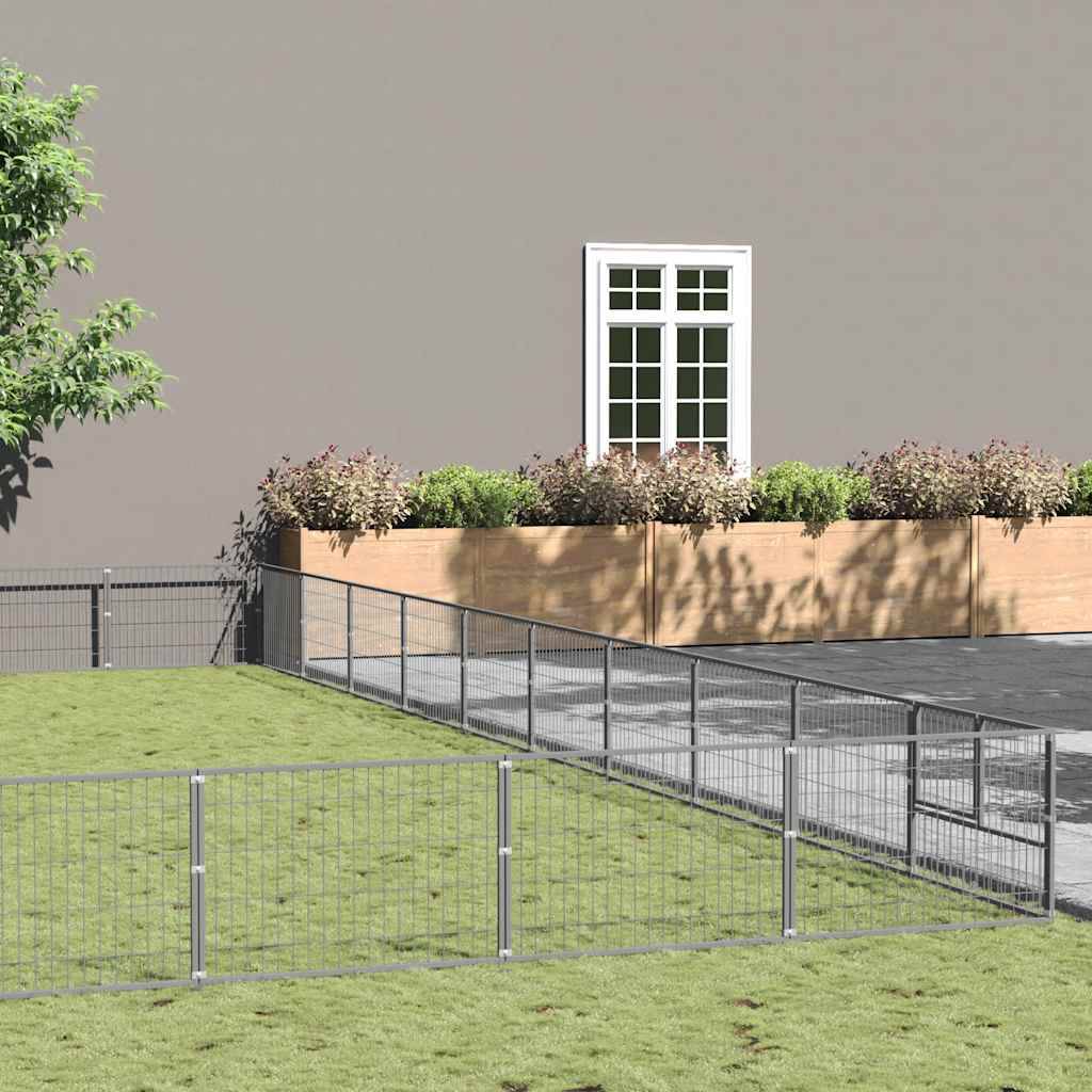 Chenil Argenté 100 m² Acier vidaXL 3082198
