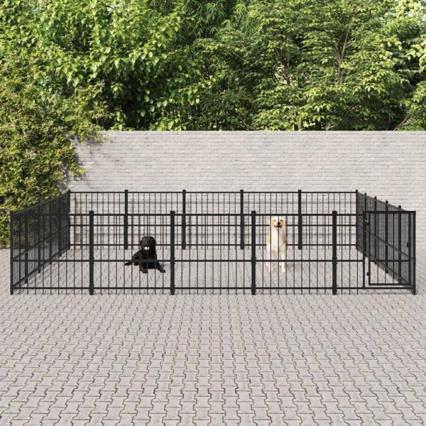 Chenil d’extérieur pour chiens Acier 23,52 m² vidaXL 3124635 Chenil d’extérieur pour chiens Acier 23,52 m² vidaXL 3124635