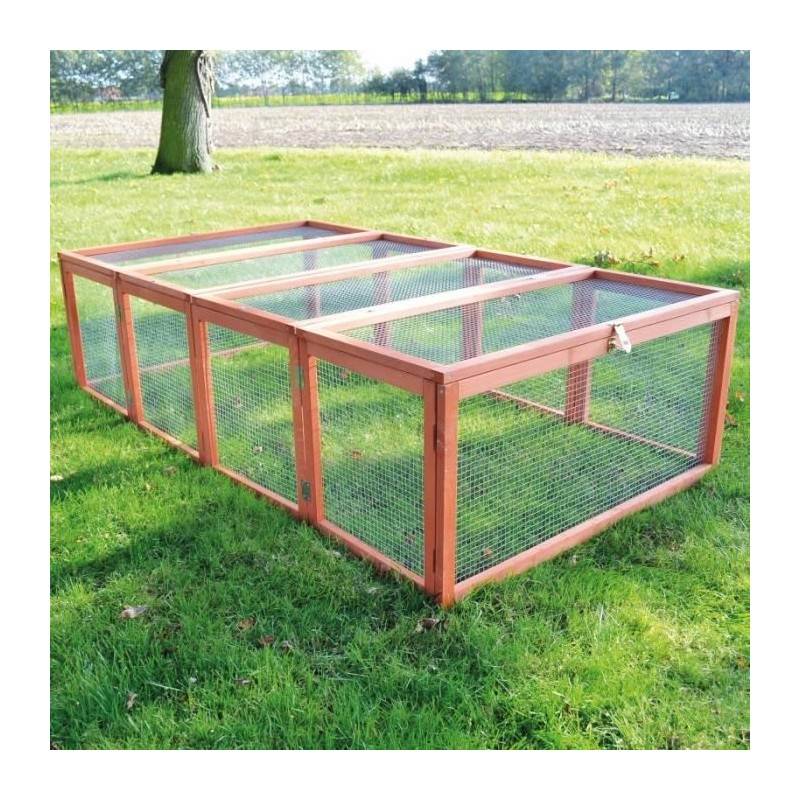 Clapier lapins Rabbit Run exterieur- Cage Mobile -Couleur Bois