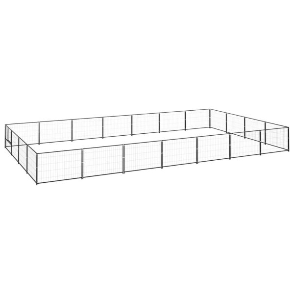 Chenil extérieur en acier robuste parc pour chien Noir 28 m² – ComfortXL Outdoor Living Chenil extérieur en acier robuste parc pour chien Noir 28 m² – ComfortXL Outdoor Living