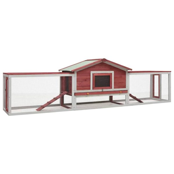 Clapier Rouge 310x70x87 cm Pin massif et sapin vidaXL 170860 Clapier Rouge 310x70x87 cm Pin massif et sapin vidaXL 170860