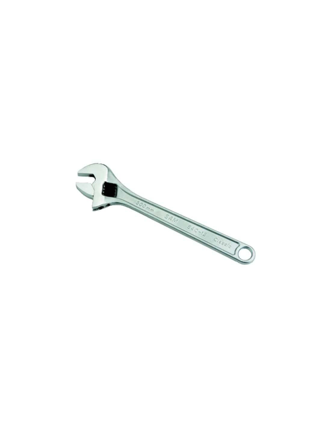 Clé à Molette 8" Sam Réglage Précis, Finition Chrome Satiné - Sam Outillage
