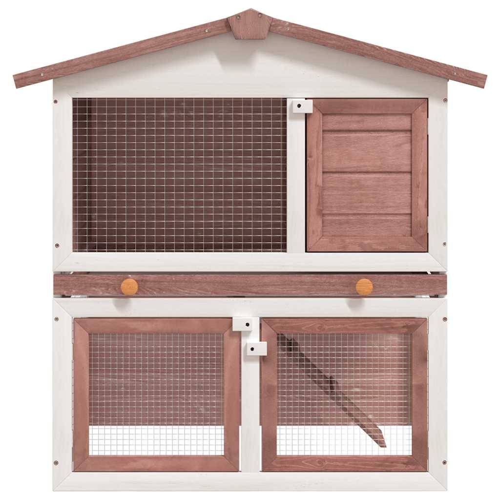Clapier d'extérieur - Cage d'extérieur 3 portes Marron Bois rj507
