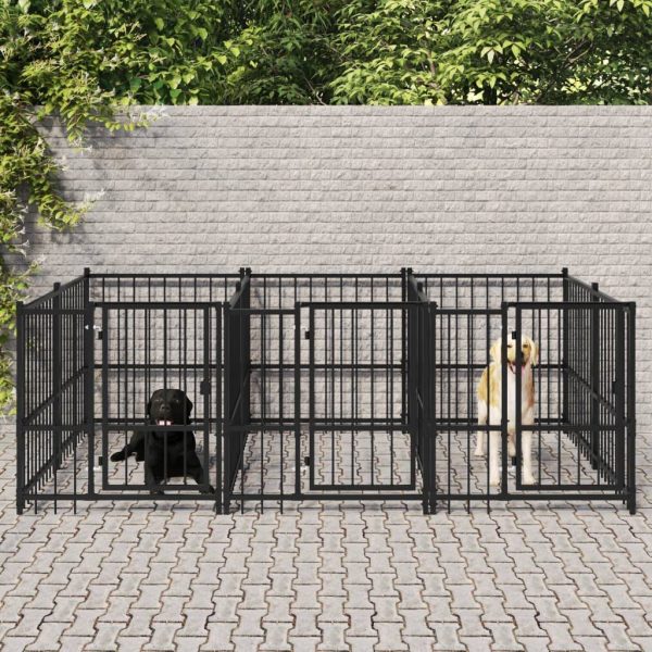 Chenil d’extérieur pour chiens Acier 5,63 m² vidaXL 3124580 Chenil d’extérieur pour chiens Acier 5,63 m² vidaXL 3124580