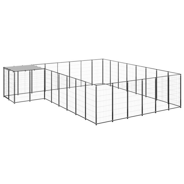 Chenil extérieur 15,73 m² acier avec toit de protection pour jardin Noir – ComfortXL Outdoor Living Chenil extérieur 15,73 m² acier avec toit de protection pour jardin Noir – ComfortXL Outdoor Living