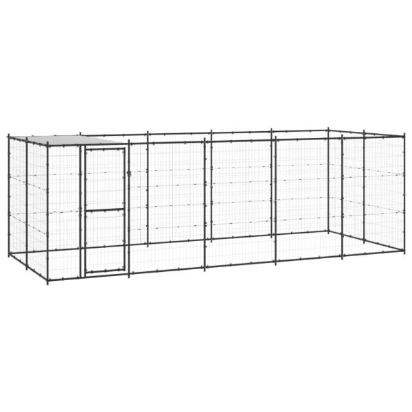 Chenil extérieur Acier thermolaqué avec Toit pour Chien 12,1 m² Noir – ComfortXL Outdoor Living Chenil extérieur Acier thermolaqué avec Toit pour Chien 12,1 m² Noir – ComfortXL Outdoor Living