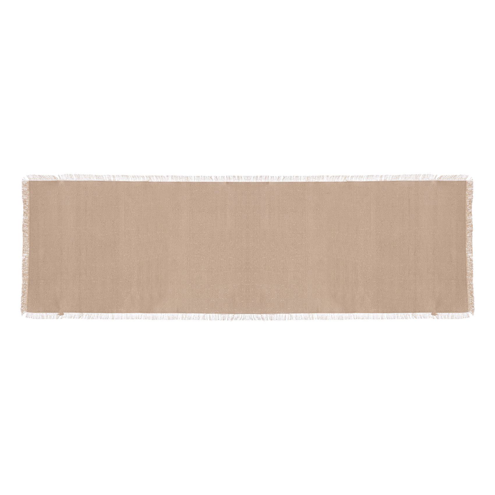 Chemin de table à franges - SECRET DE GOURMET - Coton - Beige
