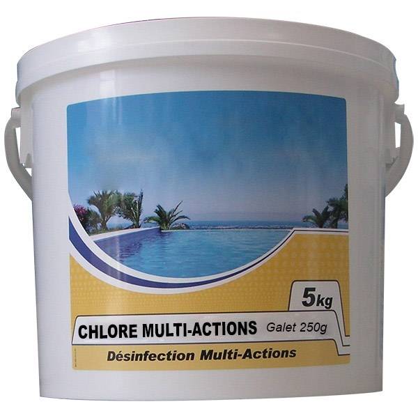 Chlore lent multi-fonctions galet 250g 5kg CHLORE MULTI-ACTIONS 250 Nmp